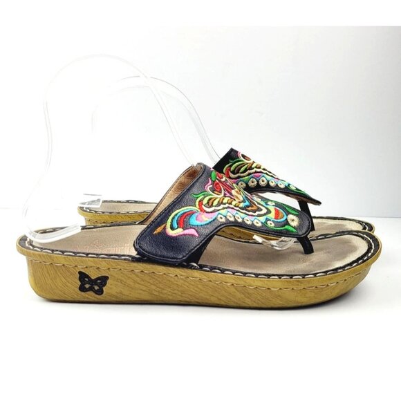 Alegria Womens Van Leather Multi Colored Thong Sandal -‎ Size 38 / US 7.5 - Picture 5 of 9